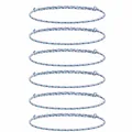 Set of six handmade 8-strand braided rope bracelets in colorful striped casual style - Striped Style (S26071102N)