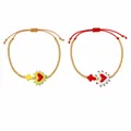 Juego de pulseras de cuentas para niños con dijes de corazón de monstruo y cruz. - Corazón de Monstruo Marrón-Rojo (S26070405N)