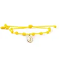 Gelbes handgeflochtenes religiöses Seilarmband mit ovalem goldenem Maria-Medaillon - Jungfrau Maria Totem (X-B25092201L) / Gelb