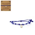Handgefertigtes blaues religiöses Kordelarmband mit 10 Knoten und Medaillenanhänger. - Jungfrau Maria Totem Mit Karte (X-B25092201A-P) / Kartenverpackung / Saphirblau