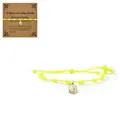 Handgefertigtes neongelbes 10-Knoten-Armband mit religiösem Goldmedaillon-Anhänger - Jungfrau Maria Totem Mit Karte (X-B25092201C-P) / Kartenverpackung / Neongelb