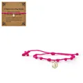 Handgefertigtes rosa 10-Knoten-Armband mit religiöser Goldmedaille auf einer Schmuckkarte - Jungfrau Maria Totem Mit Karte (X-B25092201J-P) / Kartenverpackung / Rosenrosa