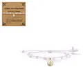 Handgefertigtes weißes Armband mit 10 Knoten, Kreuz und religiösem Goldanhänger - Jungfrau Maria Totem Mit Karte (X-B25092201K-P) / Kartenverpackung / Weiß