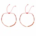 Bracelet perlé tissé à la main avec cordon rouge et perles dégradées - Style Dégradé Rouge (S26061801B)