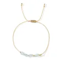 Bracelet cordon doré ajustable minimaliste avec perles en pierre naturelle bleue - B-B24100802J
