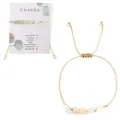 Bracelet en cordon doré ajustable fait main avec perles en pierre naturelle sur carte Chakra - B-b24100802b-p