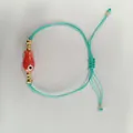 Bracelet tressé ajustable vert menthe avec breloque poisson pour femme - Style de Poisson Rouge (B-B25081102E)