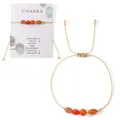 Bracelet réglable en pierre naturelle orange sur carte chakra en langue allemande - B-b24100802e-p