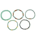 Set van vijf unieke natuurlijke halfedelgroene stenen kralenarmbanden voor dames - Groen Aventurijn Stijl (B-S26011401B) / 5 stuks/verpakking