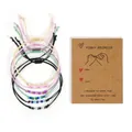6er Set bunte Perlenarmbänder mit Pinky Promise Geschenkkarte für Freundinnen und Paare - Pinky Promise Stil (GZ-S24101003A-P1)