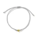 Minimalist gray woven string bracelet featuring a small golden heart charm for daily wear - Heart Style (TDS-B24120401D) / Gray