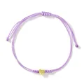 Adjustable purple braided rope bracelet featuring a minimalist gold heart charm pendant - Heart Style (TDS-B24120401E) / Purple