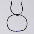 Braccialetto intrecciato nero fatto a mano con perline colorate blu e trasparenti per uso quotidiano - Stile Nero (GZ-B23122602C)