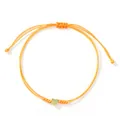Simple orange braided string bracelet with a small gold heart charm for daily wear. - Heart Style (TDS-B24120401J) / Orange