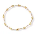 Elegant Bohemian bracelet featuring gold copper beads and cream-colored seed beads. - Gold Round Beads Cream Tube Beads Style (FB-B25080405A)