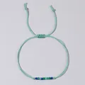 Braccialetto intrecciato verde menta fatto a mano con perline colorate blu e verdi per donne - Stile Verde Menta (GZ-B23122602D)