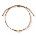 Handmade brown braided cord bracelet featuring a delicate gold heart-shaped charm detail - Heart Style (TDS-B24120401K) / Brown