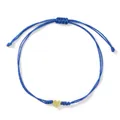 Handmade blue woven cord friendship bracelet with a minimalist golden heart charm - Heart Style (TDS-B24120401L) / Blue