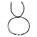 Bracciale regolabile in cordino nero intrecciato con perline colorate stile Morse - Stile Nero Bianco Neutro (GZ-B23122602F)