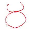 Handmade adjustable red string braided bracelet featuring a white bead with a red heart - White Bead Red Heart Style (QT-B25103101A)