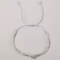 Elegant silver beaded bracelet with infinity knot and adjustable light blue cord - Silver Figure-Eight Knot Style (FG-B24070801B) / Silver