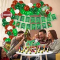 Set decoración fiesta cumpleaños fútbol con arco globos y pancartas - Paquete Super Bowl 2