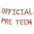 Elegant rose gold 'OFFICIAL PRE TEEN' letter balloon set for birthday party decorations - OFFICIAL PRE TEEN / 16" / Rose Gold