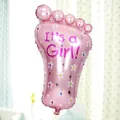 Rosa Fuß-Folienballon für Baby-Mädchen mit Gänseblümchen-Muster für Babyparty-Dekoration - L / Rosa
