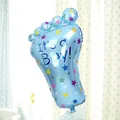 Hellblauer Folienballon in Fußform mit 'It's a Boy' Aufdruck für Babyparty Deko - L / Blau