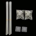 Transparent balloon stand kit with sticks, cups, and adhesive bases for party decor - 2 Pcs/Set