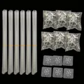 Complete adhesive transparent balloon column stand kit for wedding party floor decor - Set of 6