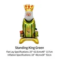 Large standing Melchor King foil balloon for Spanish Three Kings Day party decorations - Standing King - Green (Melchor)