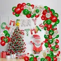 Festive Christmas balloon arch kit with Merry Christmas foil letters and Santa Claus. - Christmas Set 6