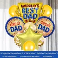 Father's Day balloon set with trophy and star balloons in gold and blue - Fathers Day Style 4 (Gold Theme) / 10Pcs
