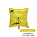 18-inch golden square graduation foil balloon with Congrats Grad print decoration - Square Gold Graduation (MBG-030002) / 45x51cm