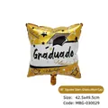 Globo de papel de aluminio cuadrado de graduación con texto Graduado para fiesta - Birrete de Graduación Cuadrado Estrellas (MBG-030029)