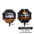 Globo de graduación de aluminio octogonal estrellado de 18 pulgadas, lados A y B decor - Octágono de Graduación Estrellas Brillantes (MBG-050010)