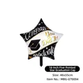 Globo de graduación de papel de aluminio en forma de estrella de 18 pulgadas con Congrats - Birrete de Graduación Estrella (MBG-070004)