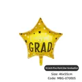 Globo de graduación de papel de estrella dorada de 18 pulgadas con texto Congrats GRAD - Graduación Estrella (MBG-070005)
