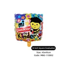 Globo de graduación cuadrado de aluminio con abeja de kinder, 18 pulg 45x45cm - Graduación Cuadrada - Jardín de Infancia (MBG-110002)