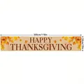 Large decorative Happy Thanksgiving banner with autumn maple leaf design and dimensions - Thanksgiving Yellow Maple Leaf Style (DA01) / 300x50cm