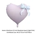 SKU variant of a 22-inch light pink heart-shaped balloon with a blue bow for wedding decoration - Bow Heart Style / Light Pink (Blue Bow)