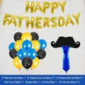 Father's Day balloon set including gold HAPPY FATHERSDAY letters, mustache and tie foil - Fathers Day Style 6 (Letter & Latex Bulk)