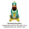 Standing blue King Gaspar foil balloon for Spanish Three Kings Day festival party - Standing King - Blue (Gaspar)