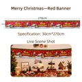 Merry Christmas red festive horizontal banner for holiday party home wall decoration - 30x270cm / Merry Christmas Red Banner