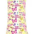 1x2m rosa Schmetterling Folienvorhang mit Feliz Cumpleaños für Geburtstagsparty Deko. - Spanischer Gelber Schmetterling (Feliz Cumpleaños)