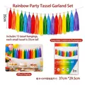 Rainbow paper tassel garland set of 15, vibrant party streamers for DIY decoration - 15 Pcs / Rainbow Party Tassel Garland