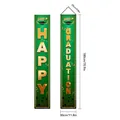 Set de pancartas Happy Graduation 2024 verde y oro, carteles colgantes de 180x30 cm - Estilo Graduación Verde Oscuro Dorado / 180x30cm