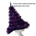 Shiny purple tinsel Halloween witch hat accessory for festive party atmosphere and decoration - Halloween Witch Hat