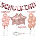 Rose gold Schulkind balloon set including star foil and confetti latex balloons for school - Rose Gold Set / Rose Gold